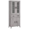 vidaXL H&aacute;r Sk&aacute;pur Gr&aacute;r Sonoma 69,5x34x180 cm Samsettur Vi&eth;ur
