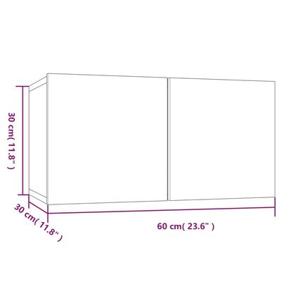 vidaXL Sjónvarpsveggskápur Grár Sonoma 60x30x30 cm Samsettur Viður