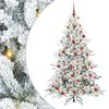 vidaXL Gervi hengdu j&oacute;latr&eacute; me&eth; 300 LED Hv&iacute;tt 180 cm PVC og St&aacute;l