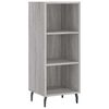 vidaXL Skenkur Gr&aacute;r Sonoma Eik 34,5x32,5x90 cm Samsettur Vi&eth;ur