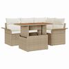 vidaXL Gar&eth;s&oacute;fa sett me&eth; geymslu 5 pcs Drapplita&eth;ur Poly rattan
