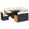 vidaXL 9 stykki gar&eth;s&oacute;fasett me&eth; p&uacute;&eth;um Black Poly Rattan Acacia