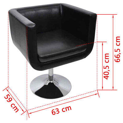 160440 vidaXL Bar Chairs 2 pcs Artificial Leather Black(240041+240041)