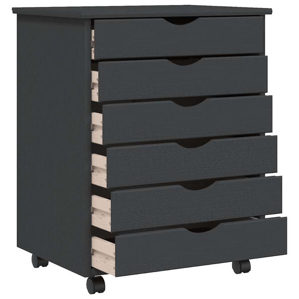 vidaXL Sk&aacute;pur &aacute; Hj&oacute;lum me&eth; Sk&uacute;ffum MOSS Gr&aacute; Gegnheil Fura