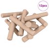 vidaXL Tr&eacute;kambur 12 pcs Br&uacute;nn &Oslash;6 x 40 mm Gegnheill vi&eth;ur