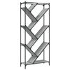 vidaXL Bókaskápur Grár Sonoma 79x30x180 cm Samsettur Viður og Málmur
