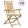 vidaXL Samanbrj&oacute;tanlegir Gar&eth;st&oacute;lar 8 stk 53x66x99 cm Bambus