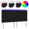 vidaXL LED h&ouml;fu&eth;gafl Svart 160x5x118/128 cm Efni