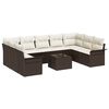 vidaXL Gar&eth;s&oacute;fa sett me&eth; geymslu 10 pcs Gr&aacute;r p&oacute;l&yacute;rattan