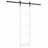 vidaXL Rennidyr Hv&iacute;tt 61 x 198,5 cm Gegnheil fura og gler