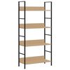 vidaXL 4 H&aelig;&eth;a B&oacute;kahilla Eikarlitur 60x27,6x124,5 cm Samsettur Vi&eth;ur