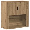 vidaXL Veggsk&aacute;pur handverkseik 80 x 33 x 80 cm Samsettur vi&eth;ur