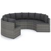 vidaXL 6 Stk Gar&eth;s&oacute;fasett me&eth; P&uacute;&eth;um P&oacute;l&yacute;rattan Gr&aacute;tt