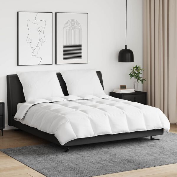 vidaXL Vetrar s&aelig;ng me&eth; kodda 3 pcs Hv&iacute;tt D&uacute;nfja&eth;rir