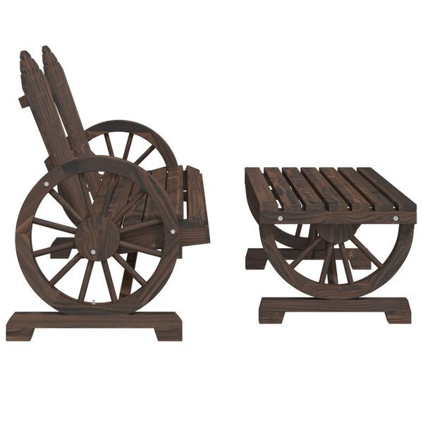 vidaXL 2 Hluta Garðhúsgagnasett Gegnheill Þinur