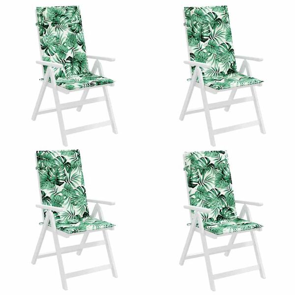 vidaXL Sessur fyrir St&oacute;la me&eth; H&aacute;u Baki 4 stk. Laufamynstur Oxfordefni