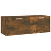 vidaXL Veggsk&aacute;pur Reyklitu&eth; Eik 100x36,5x35 cm Samsettur Vi&eth;ur
