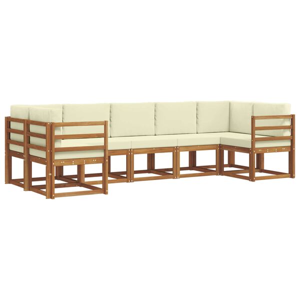 vidaXL &Uacute;ti s&oacute;fasett me&eth; p&uacute;&eth;i 7 pcs N&aacute;tt&uacute;rulegt og Krem