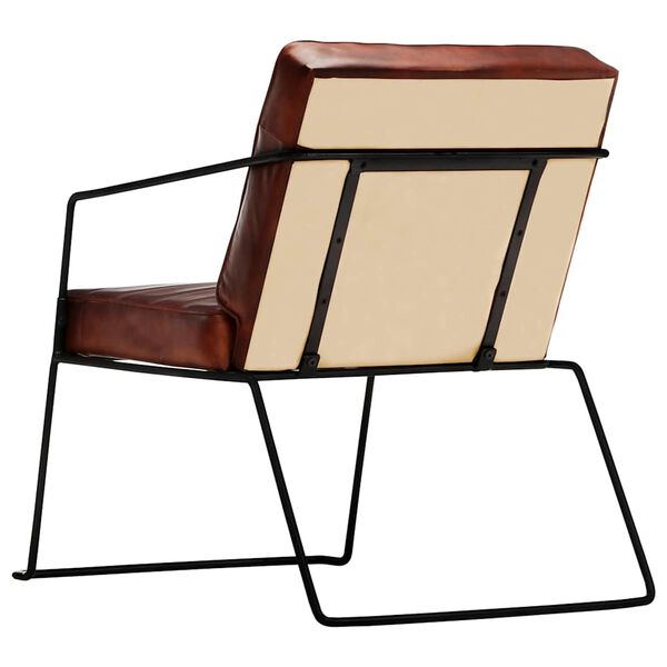 vidaXL H&aelig;gindast&oacute;ll D&ouml;kkbr&uacute;nn Ekta Le&eth;ur