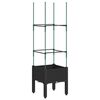 vidaXL Gr&oacute;&eth;urkassi me&eth; Rimlagrind 40x40x142,5 cm Svart PP