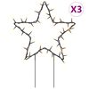 vidaXL J&oacute;lalj&oacute;saskreytingar me&eth; Jar&eth;h&aelig;lum 3 stk. 50 LED-lj&oacute;s 29 cm