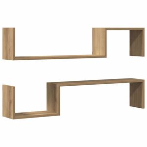 vidaXL vegghillur 2 stk Artisan Oak 100x15x20 cm Hanna&eth;ur vi&eth;ur