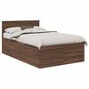 vidaXL Ramsv&iacute;k me&eth; h&ouml;fu&eth;gafl Br&uacute;nn eik 135 x 190 cm Samsettur vi&eth;ur