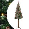 vidaXL Mj&oacute;tt j&oacute;latr&eacute; me&eth; 300 LED Gr&aelig;nn 180 cm PVC og solid furuvi&eth;