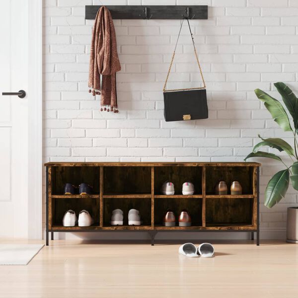 vidaXL Sk&oacute;sk&aacute;pur Reykt&oacute;na Eikarlitur 131x35x50 cm Samsettur Vi&eth;ur