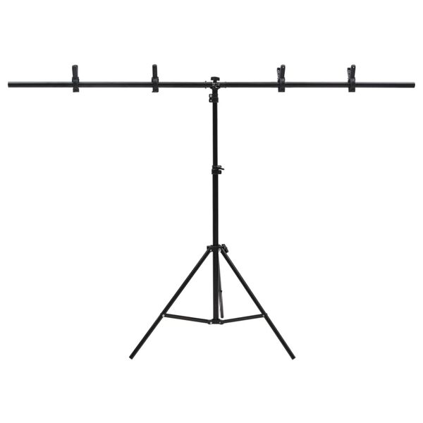 vidaXL T-laga Bakgrunnsstandur Svartur 151x60x(70-200) cm