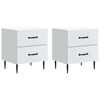 vidaXL Noat&ouml;flu sk&aacute;pur me&eth; sk&uacute;ffu 2 pcs Hv&iacute;tur 43 x 34,5 x 47,5 cm