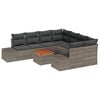 vidaXL Gar&eth;s&oacute;fa sett me&eth; p&uacute;&eth;i 9 pcs Gr&aacute;r p&oacute;l&yacute;rattan