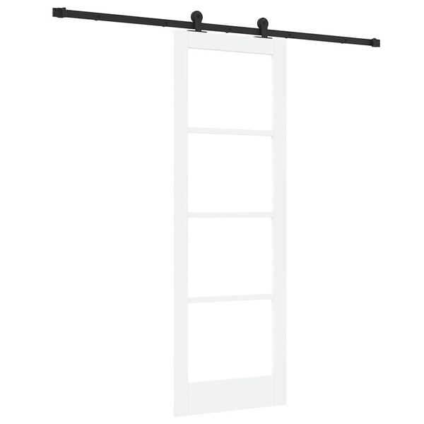 vidaXL Rennidyr ORKDAL Hv&iacute;tt 73,5 x 211 cm Gegnheil fura og gler
