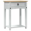 vidaXL Kons&oacute;l bor&eth; me&eth; sk&uacute;ffu Hv&iacute;tt 55 x 35 x 73 cm Solid furuhikk