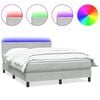 vidaXL H&oacute;lfa&eth; Springr&uacute;m me&eth; D&yacute;nu og LED Lj&oacute;sgr&aacute;r 140x210 cm Flauel