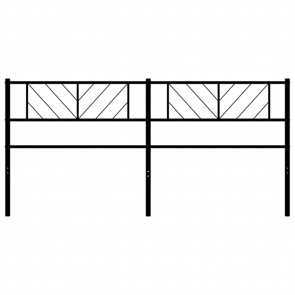 vidaXL Höfuðgafl úr Málmi Svartur 200 cm