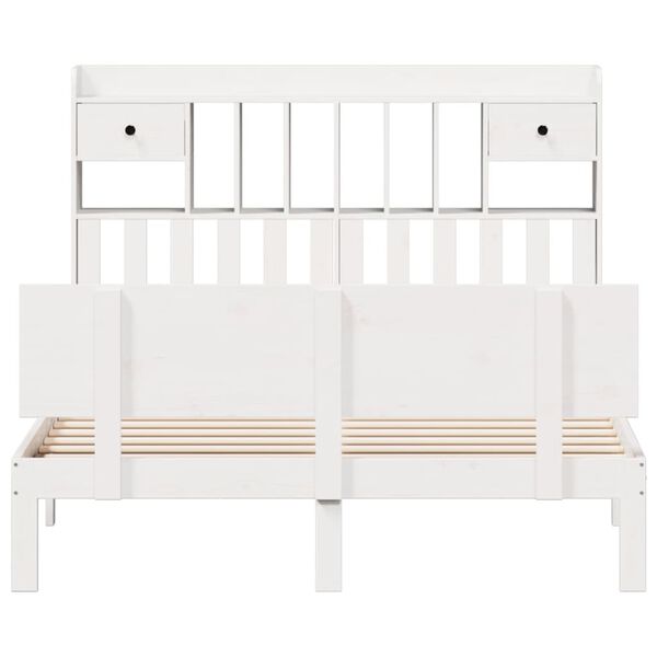 vidaXL R&uacute;mgrind me&eth; B&oacute;kahillu &aacute;n D&yacute;nu Hv&iacute;t 140x190 cm Gegnheil Fura