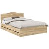 vidaXL Ramsv&iacute;k me&eth; sk&uacute;ffu Sonoma Eik 150 x 200 cm Verkfr&aelig;&eth;ilegt tr&eacute;