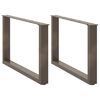 vidaXL s&oacute;fabor&eth;sf&aelig;tur U-laga 2 stk. &uacute;r n&aacute;tt&uacute;rulegu st&aacute;li 60x(42-43) cm st&aacute;li