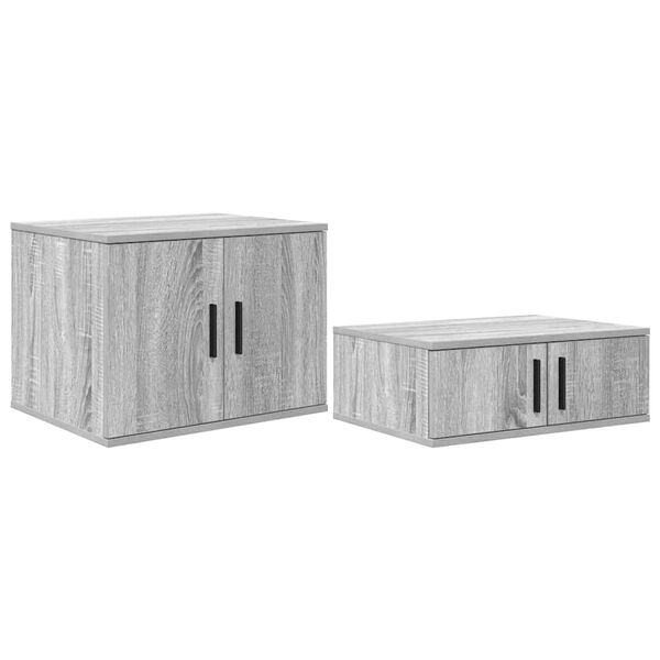 vidaXL Geymslusk&aacute;pur 2 pcs Gr&aacute;r Sonoma 108 x 41 x 40 cm