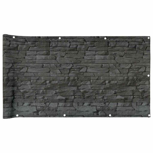 vidaXL Skj&oacute;ltjald &iacute; Gar&eth;inn Syllusteina&uacute;tlit Gr&aacute;tt 600x120 cm PVC