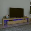 vidaXL Sj&oacute;nvarpssk&aacute;pur me&eth; LED Lj&oacute;sum Sonoma Eik 230x36,5x40 cm