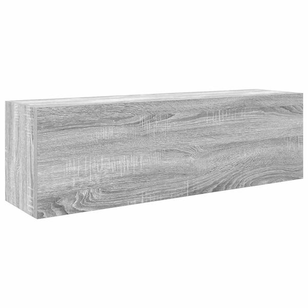 vidaXL baðherbergis veggskápur Grár Sonoma 100x25x30 cm Hannaður viður