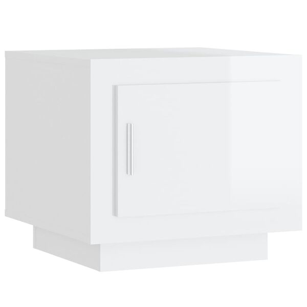 vidaXL S&oacute;fabor&eth; H&aacute;glans Hv&iacute;tt 51x50x45 cm Samsettur Vi&eth;ur