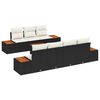 vidaXL Gar&eth;s&oacute;fa sett me&eth; p&uacute;&eth;i 8 pcs Svartur Poly rattan