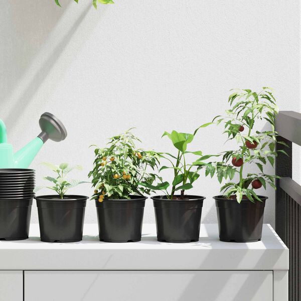 vidaXL Bl&oacute;mapottur 50 pcs Svartur &Oslash; 15 x 12.5 cm Plast