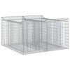 vidaXL Gabion h&aelig;kka&eth; r&uacute;m Silfurlitur