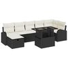 vidaXL Gar&eth;s&oacute;fa sett me&eth; p&uacute;&eth;i me&eth; geymslu 8 pcs Svartur Poly rattan