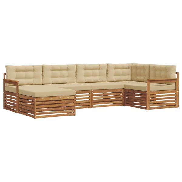 vidaXL &Uacute;ti s&oacute;fasett me&eth; p&uacute;&eth;i 6 pcs N&aacute;tt&uacute;rulegt og B&eacute;ig