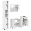 vidaXL Ba&eth;herbergismublasett 4 pcs Hv&iacute;tt Samsettur vi&eth;ur & metal
